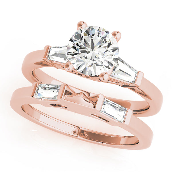 14K Rose Gold Diamond Engagement Ring 1 ctw