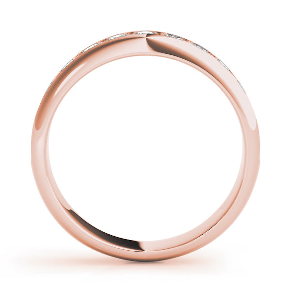 18K Rose Gold 1ctw Round Diamond Wedding Band