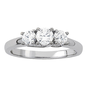14K White Gold 1 CT Round Diamond Engagement Ring