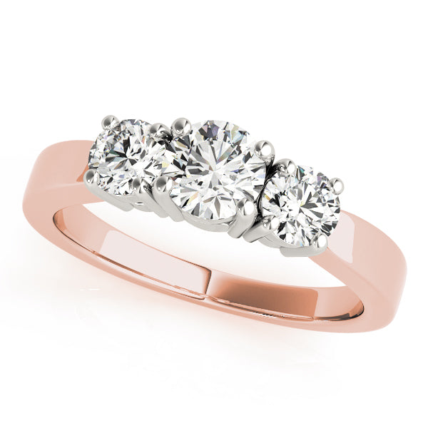 14K Rose Gold 1 CT Diamond Three-Stone Engagement Ring