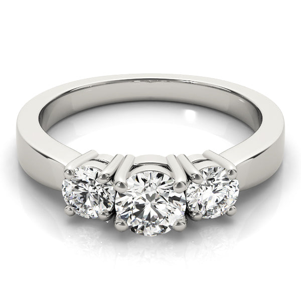 14K White Gold 1 CT Diamond Three-Stone Engagement Ring