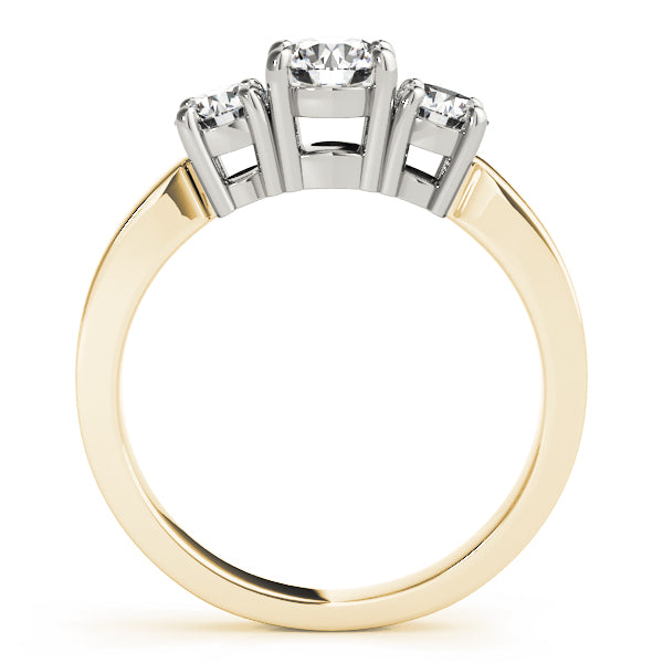 18K Yellow Gold 1 ct Diamond Three-Stone Engagement Ring