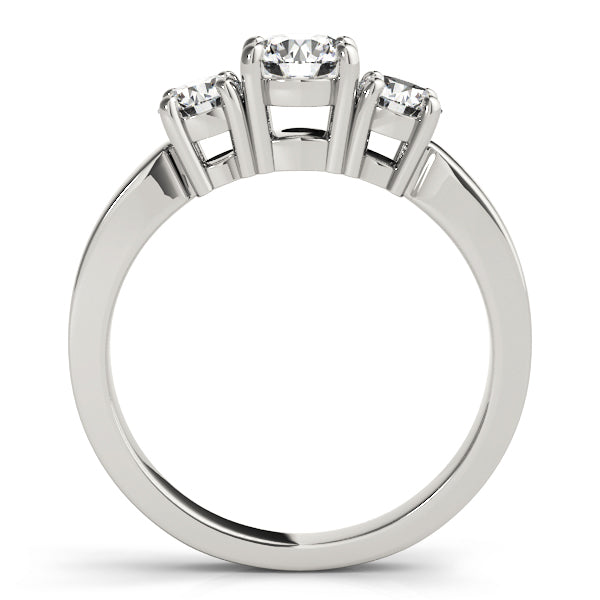 18K White Gold 1 ct Diamond Three-Stone Engagement Ring