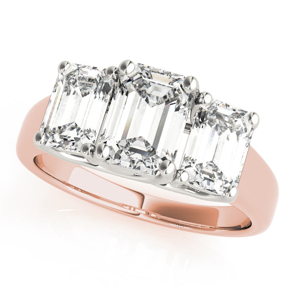 Rose Gold 0.50 ct Emerald Diamond Engagement Ring