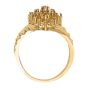 14K White Gold Lab Diamond Cluster Ring