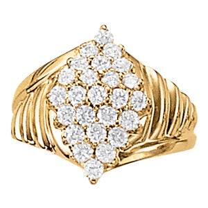 18K White Gold Multi-Diamond Cluster Ring