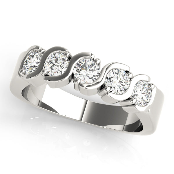 14K White Gold 1 CT Diamond Wedding Band