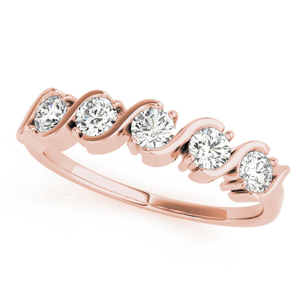 14K Rose Gold 1ctw Diamond Wedding Band