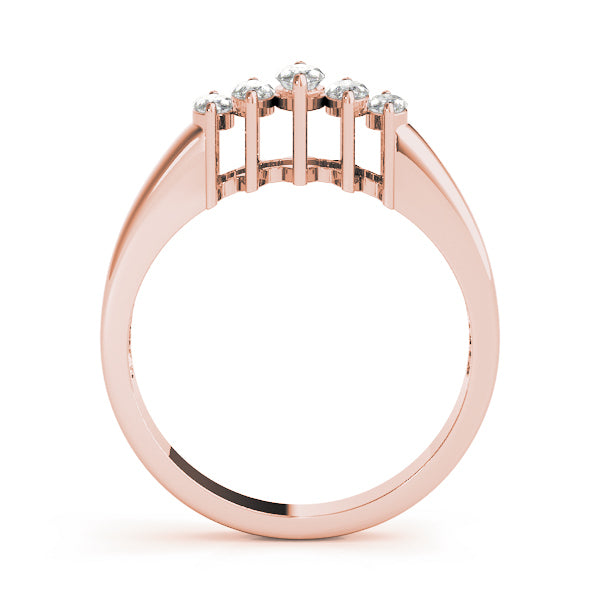 14K Rose Gold Marquise Diamond Wedding Ring