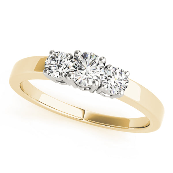 14K Yellow Gold 0.5 ct Diamond Three-Stone Engagement Ring