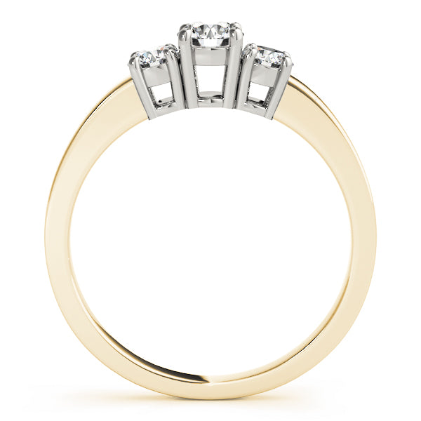 14K Yellow Gold 0.5 ct Diamond Three-Stone Engagement Ring
