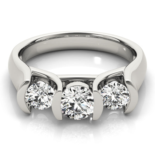 14K White Gold 1 CT Round Diamond Engagement Ring