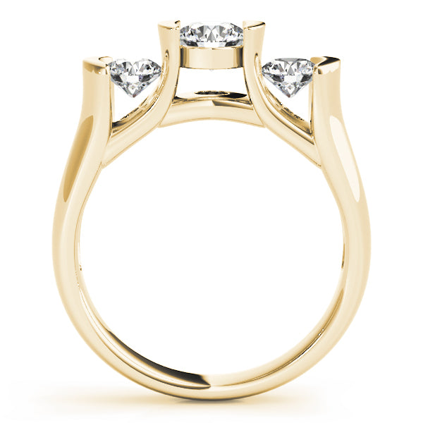 18K Yellow Gold 1 ct Diamond Three-Stone Engagement Ring