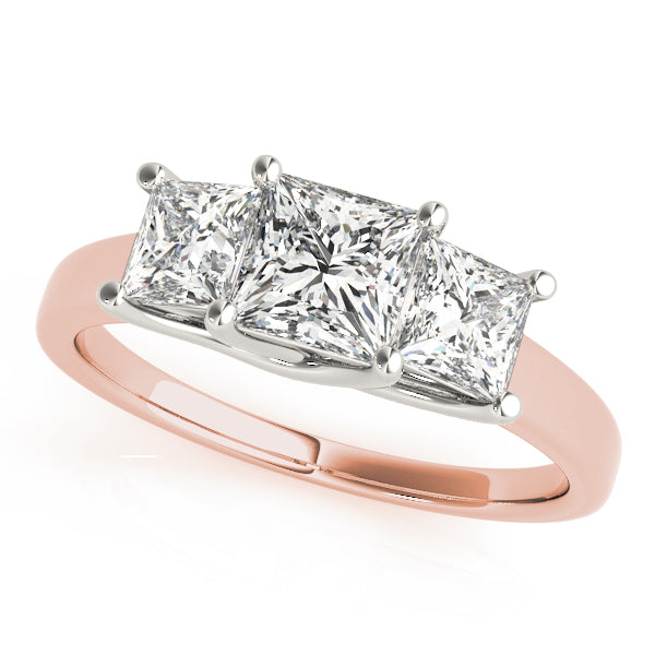 Rose Gold 1.5ctw Square Diamond Engagement Ring