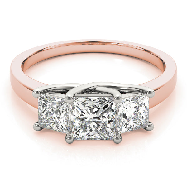Rose Gold 1.5ctw Square Diamond Engagement Ring