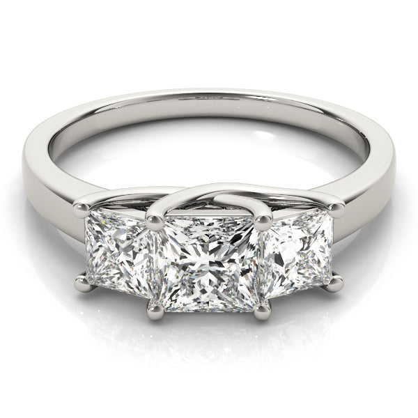 14K White Gold 1.5ctw Square Diamond Engagement Ring