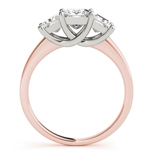 Rose Gold 1.5ctw Square Diamond Engagement Ring