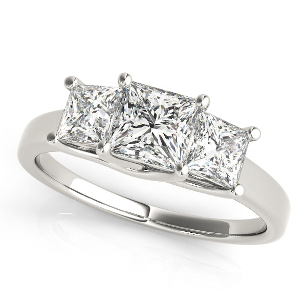 14K White Gold 1.5ctw Square Diamond Engagement Ring