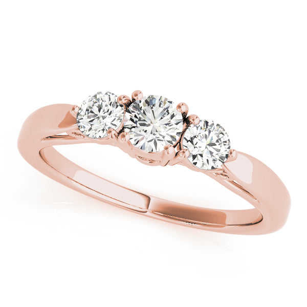Rose Gold 1.25ctw Diamond Three-Stone Engagement Ring