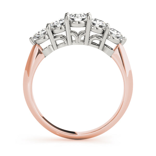 14K Rose Gold Diamond Wedding Band 1 ctw