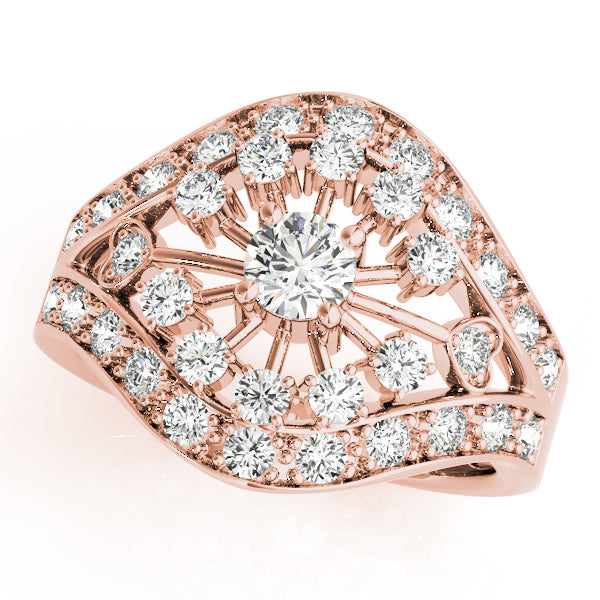 14K Rose Gold Lab Diamond Right Hand Ring