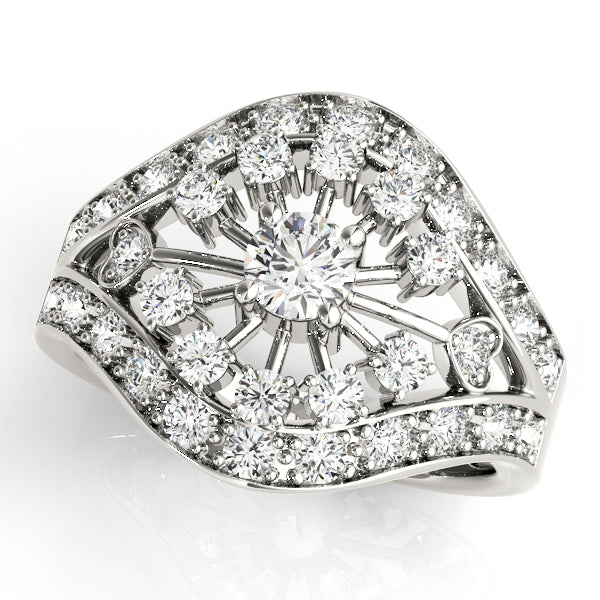Platinum White Multi-Diamond Right Hand Ring