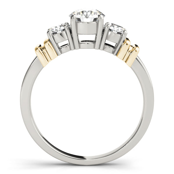 18K Yellow Gold 1 ct Diamond Three-Stone Engagement Ring