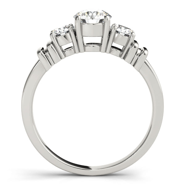 Platinum 1 ct Round Diamond Three-Stone Engagement Ring