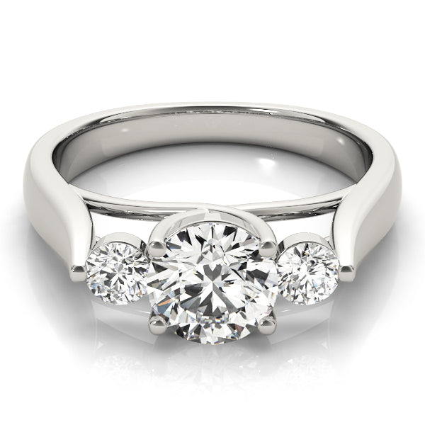 14K White Gold 1.25ctw Diamond Three-Stone Ring