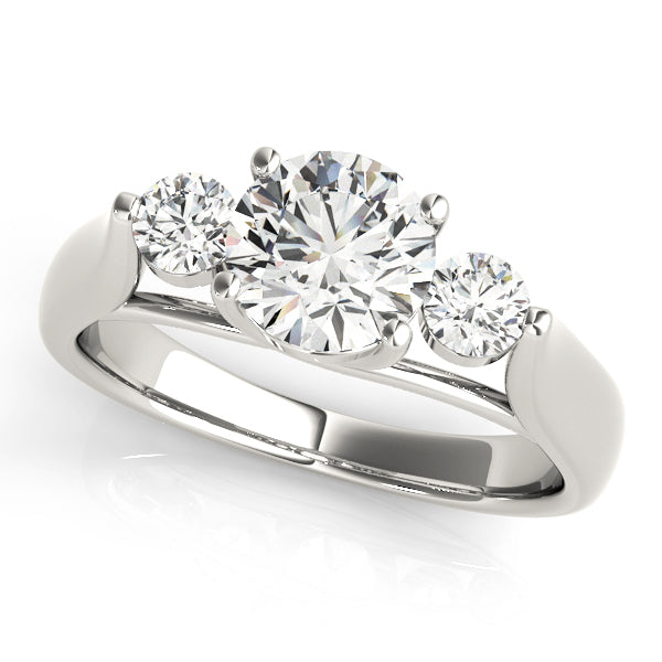 14K White Gold 1.25ctw Diamond Three-Stone Ring