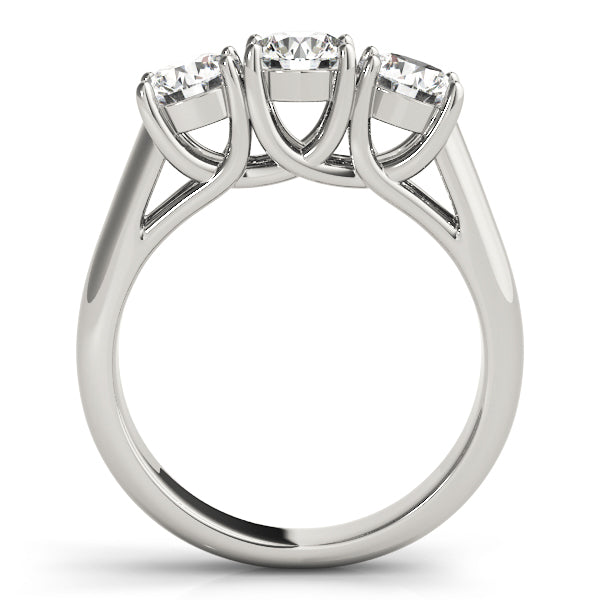 Platinum White 1 ct Diamond Three-Stone Ring