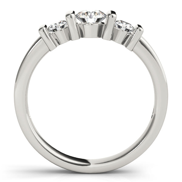 Platinum 1 ct Round Diamond Three-Stone Engagement Ring