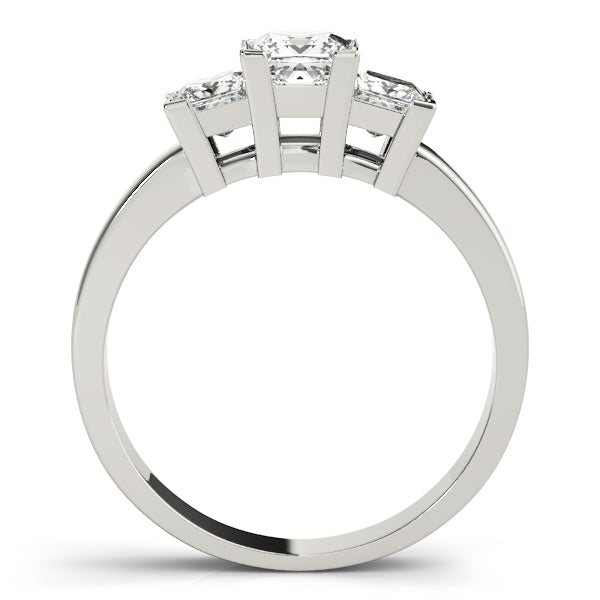 Platinum 1.24ctw Square Diamond Three Stone Ring