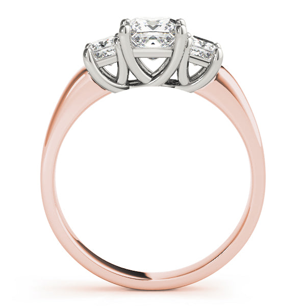 18K Rose Gold 3/4 CT Square Diamond Engagement Ring