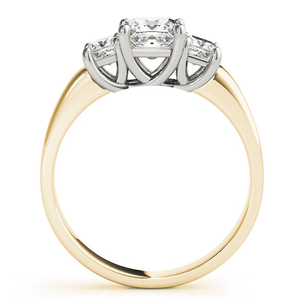 18K Yellow Gold 3/4 CT Square Diamond Engagement Ring