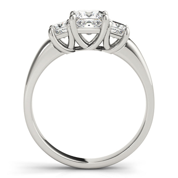 14K White Gold 0.73 ctw Square Diamond Engagement Ring