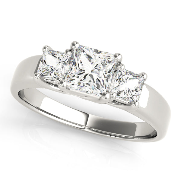 14K White Gold 0.73 ctw Square Diamond Engagement Ring