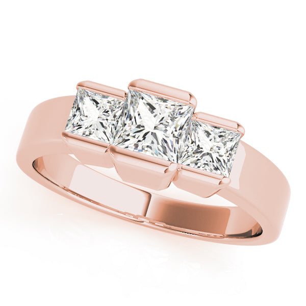 Rose Gold 1.12 CT Square Diamond Engagement Ring