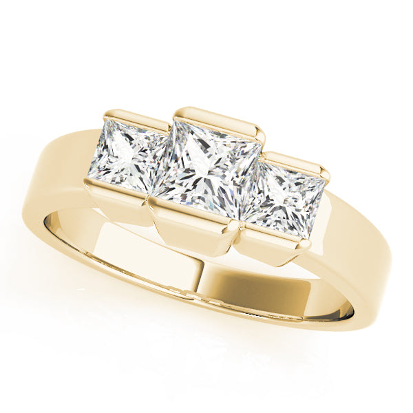 18K Yellow Gold 1.12 ctw Square Diamond Engagement Ring