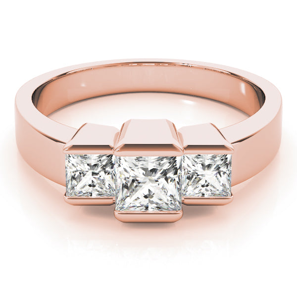 Rose Gold 1.12 CT Square Diamond Engagement Ring