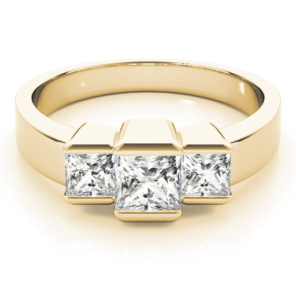 18K Yellow Gold 1.12 ctw Square Diamond Engagement Ring