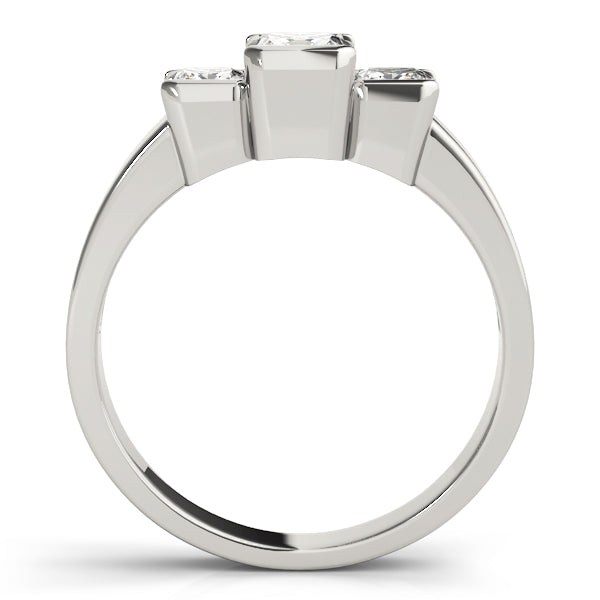 18K White Gold 1.12ctw Square Diamond Engagement Ring