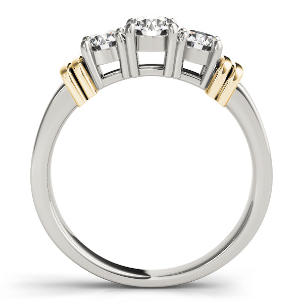 14K Yellow Gold 1 CT Diamond Three-Stone Engagement Ring