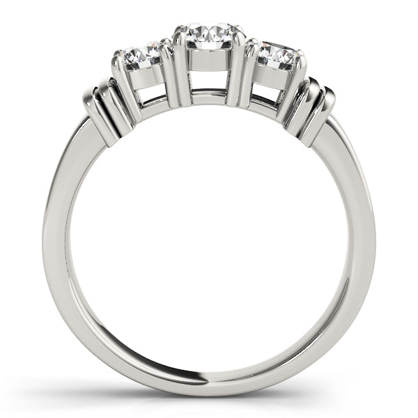 Platinum 1 ct Round Diamond Three-Stone Ring