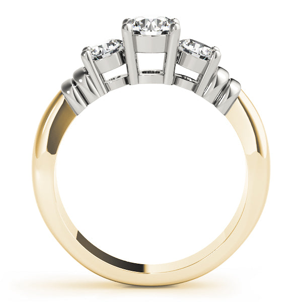 18K Yellow Gold 1 ct Diamond Three-Stone Engagement Ring