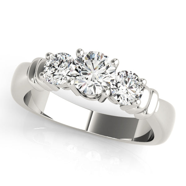 14K White Gold 1 CT Round Diamond Engagement Ring