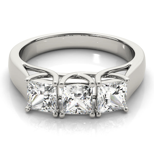 Platinum 1/2 CT Three-Stone Princess Diamond Ring
