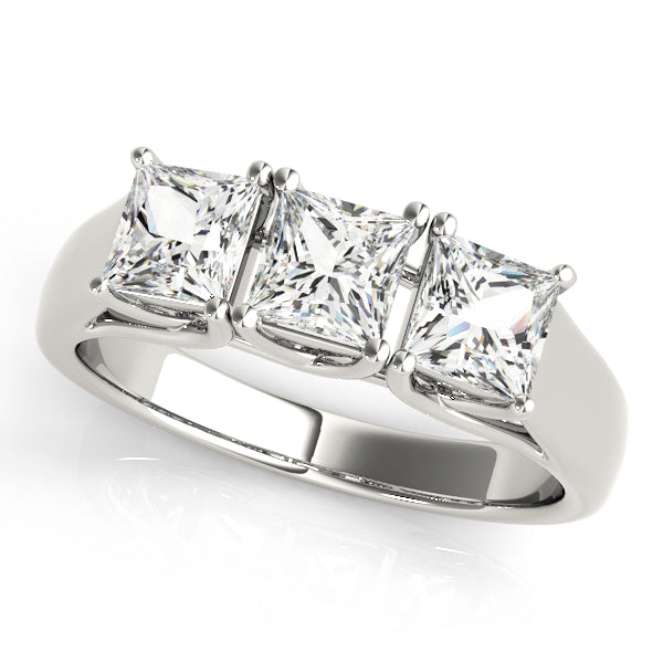 Platinum 1/2 CT Three-Stone Princess Diamond Ring