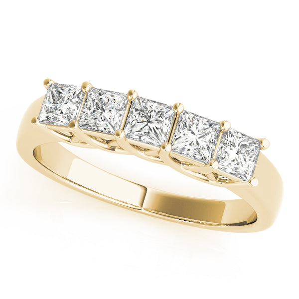 18K Yellow Gold Diamond Square Wedding Ring