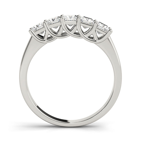 18K White Gold Square Diamond Wedding Ring
